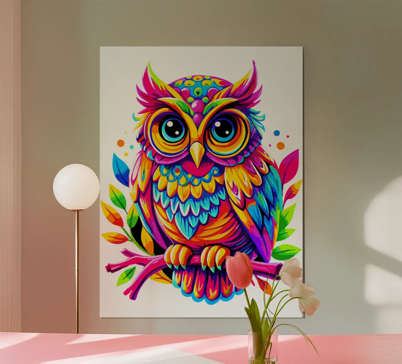 Gufo radioso della Foresta dell'Arcobaleno poster da Artnesia