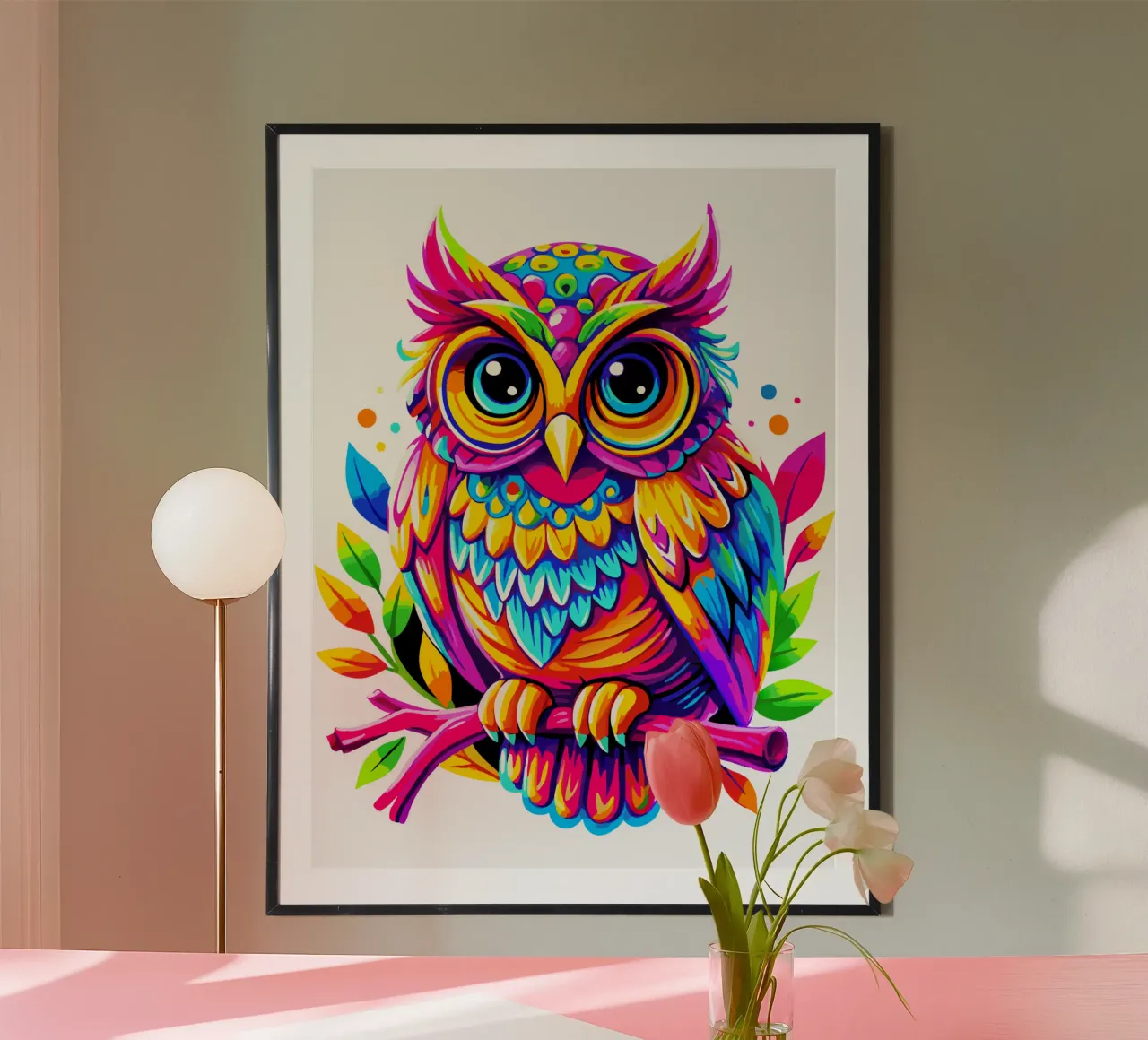 Gufo radioso della Foresta dell'Arcobaleno poster da Artnesia