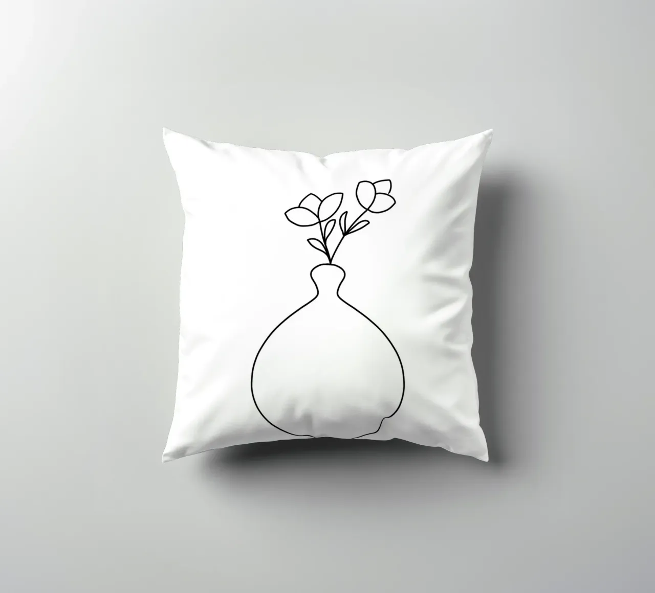 Vaso minimalista - Line Art Design cuscino da Whole©