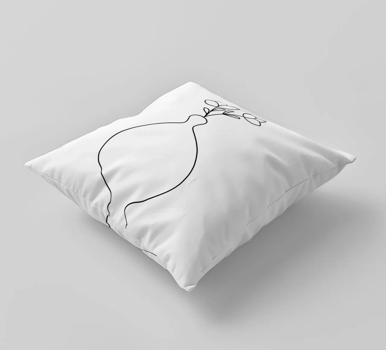 Vaso minimalista - Line Art Design cuscino da Whole©