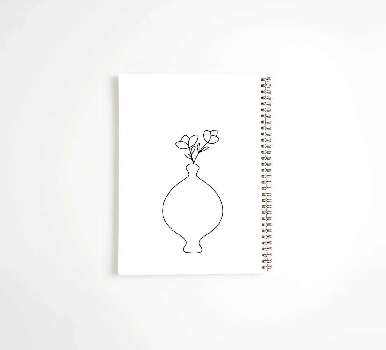 Minimalist vase - Line Art Design spiral notebook by Whole©
