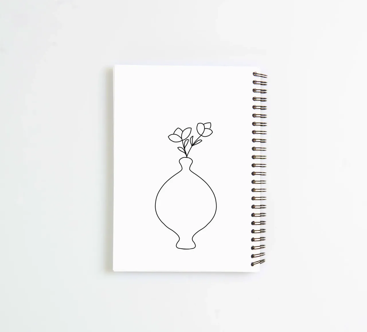 Minimalist vase - Line Art Design spiral notebook by Whole©