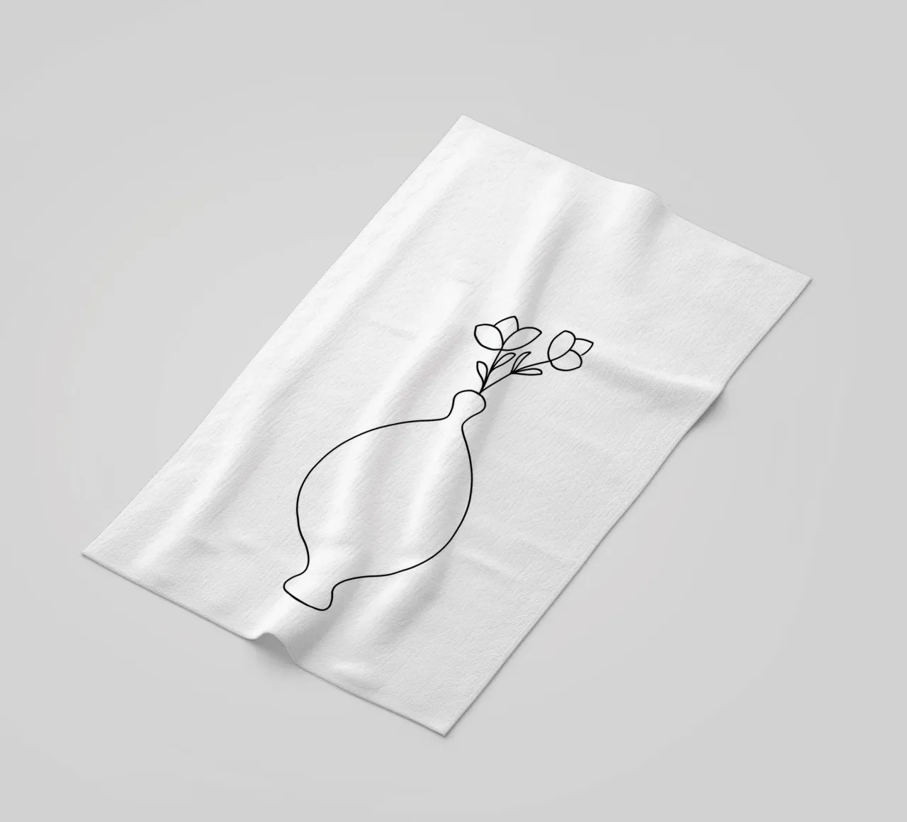 Vaso minimalista - Line Art Design telo mare da Whole©