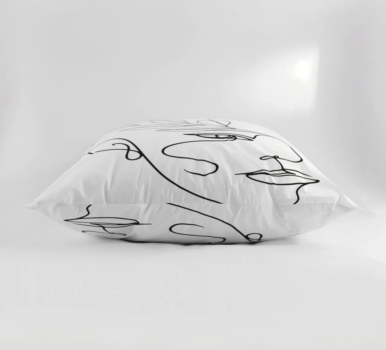 Abstract Face - Line Art Illustration decorative cushion by Whole©