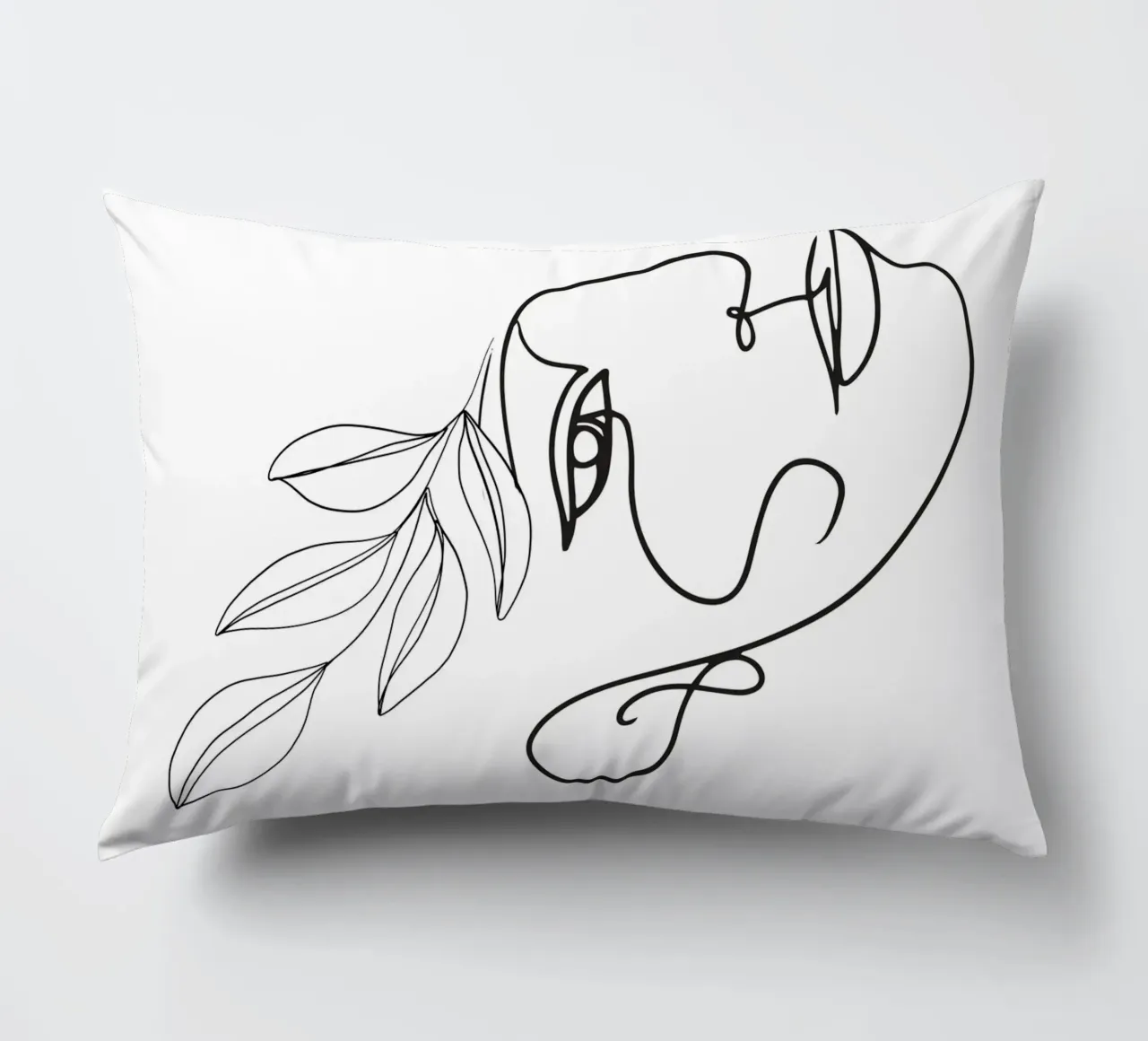 Abstract Face - Line Art Illustration decorative cushion by Whole©