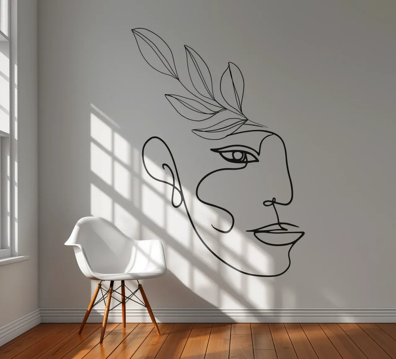 Abstract Face - Line Art Illustration photo wallpaper by Whole©