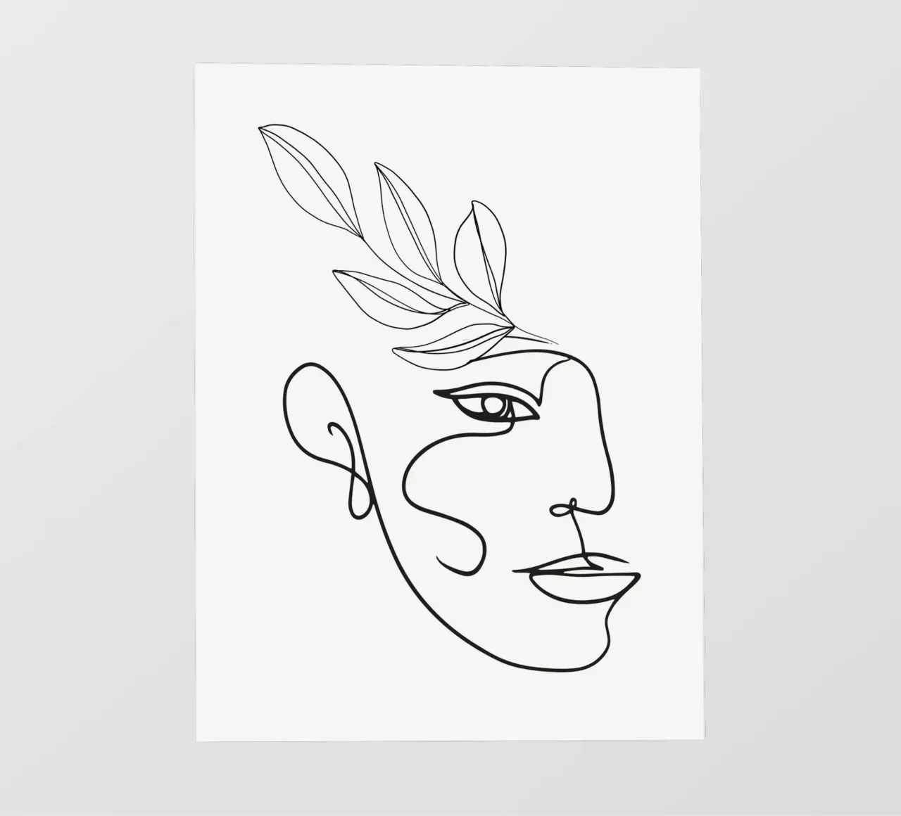 Abstract Face - Line Art Illustration photo wallpaper by Whole©