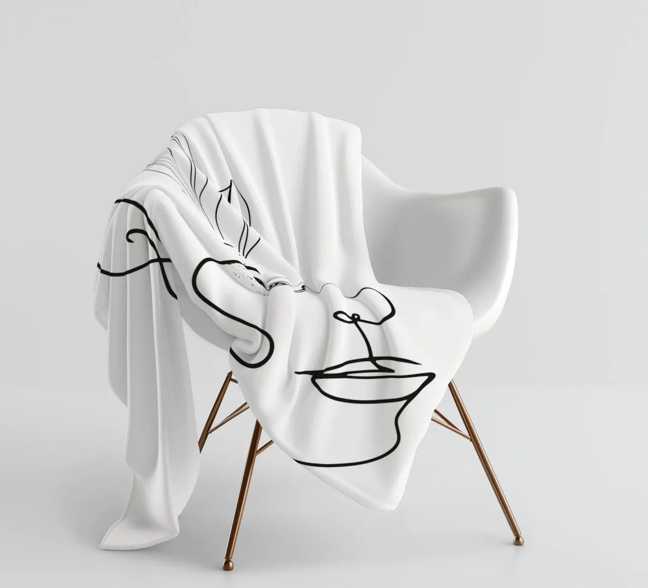 Volto astratto - Illustrazione lineare coperta in pile da Whole©