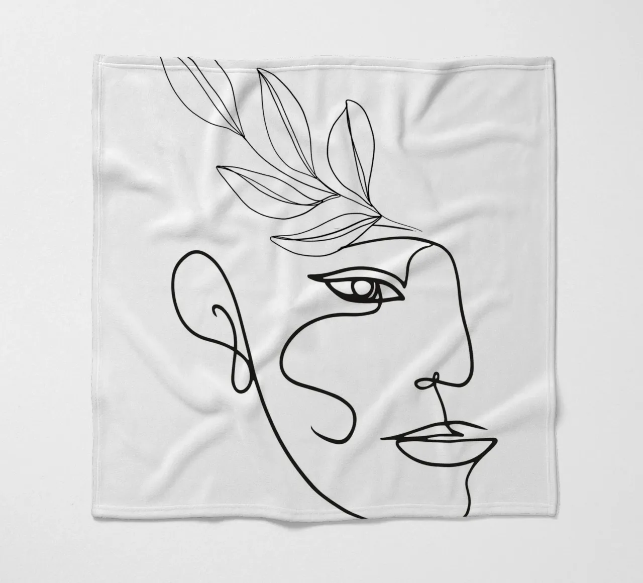 Volto astratto - Illustrazione lineare coperta in pile da Whole©