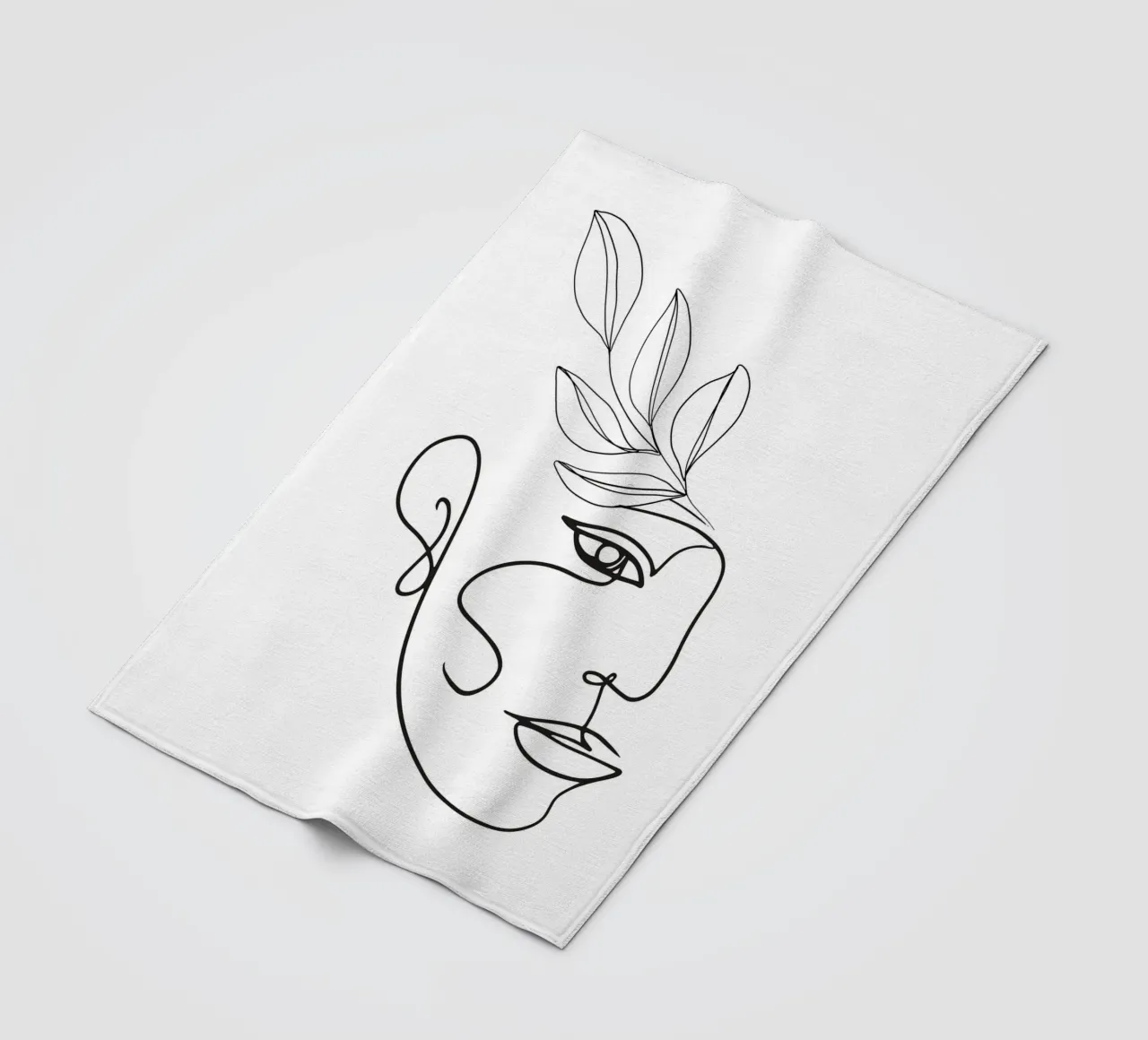 Volto astratto - Illustrazione lineare coperta in pile da Whole©