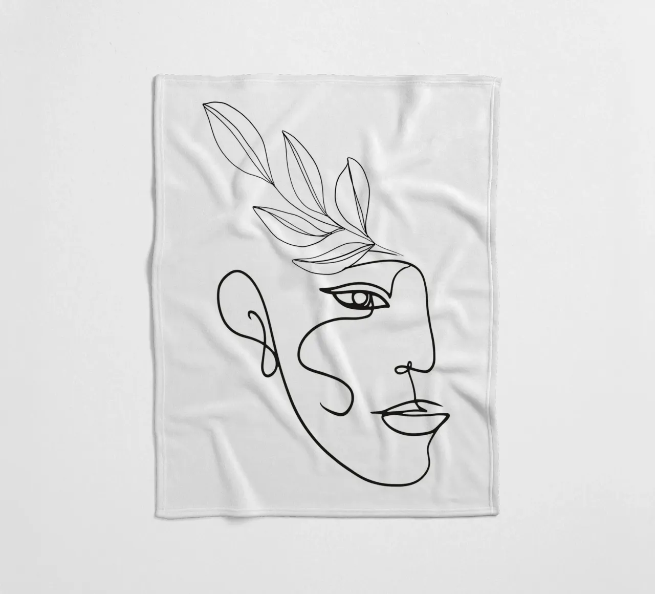 Volto astratto - Illustrazione lineare coperta in pile da Whole©