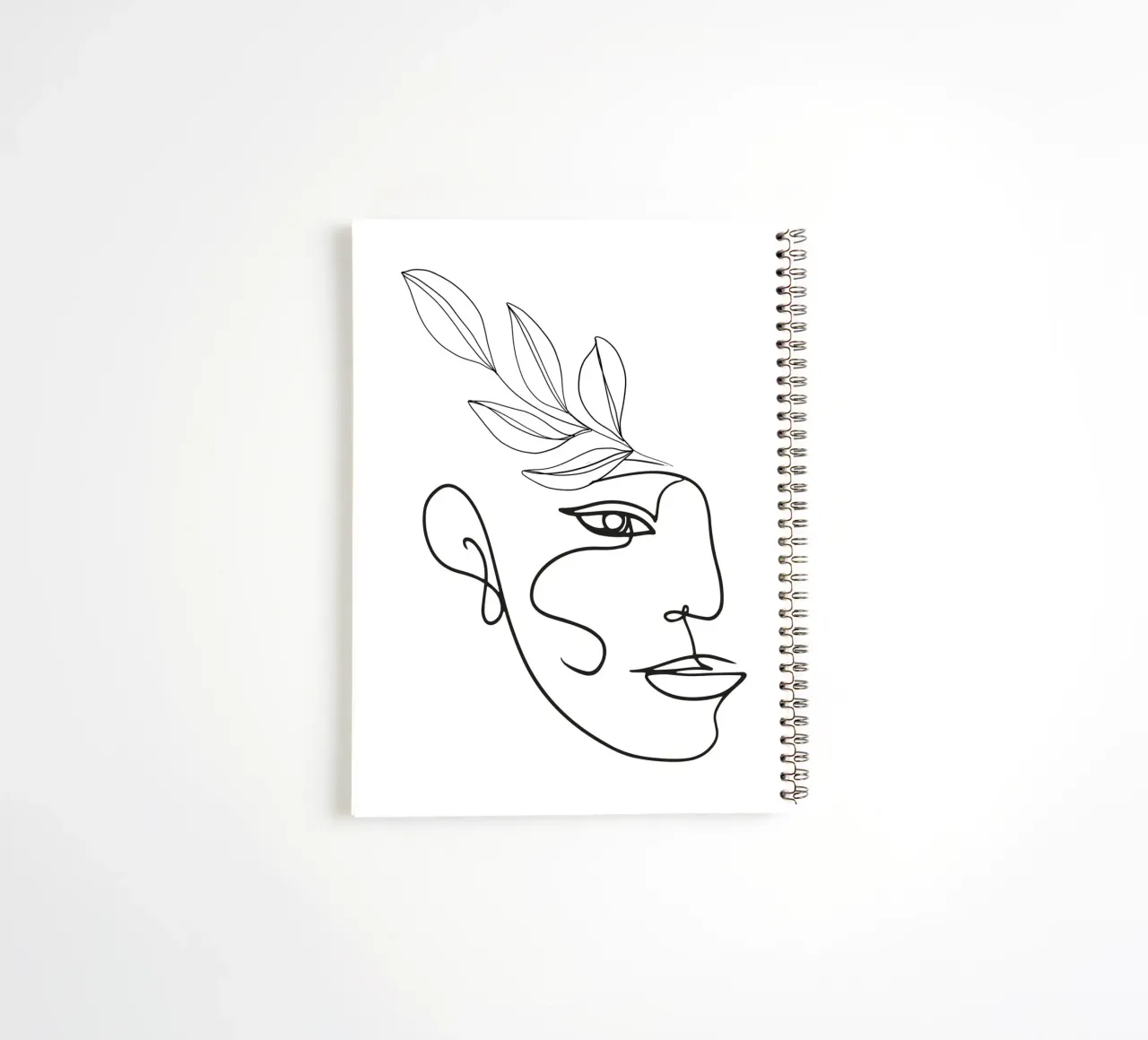Abstract Face - Line Art Illustration spiral notebook by Whole©