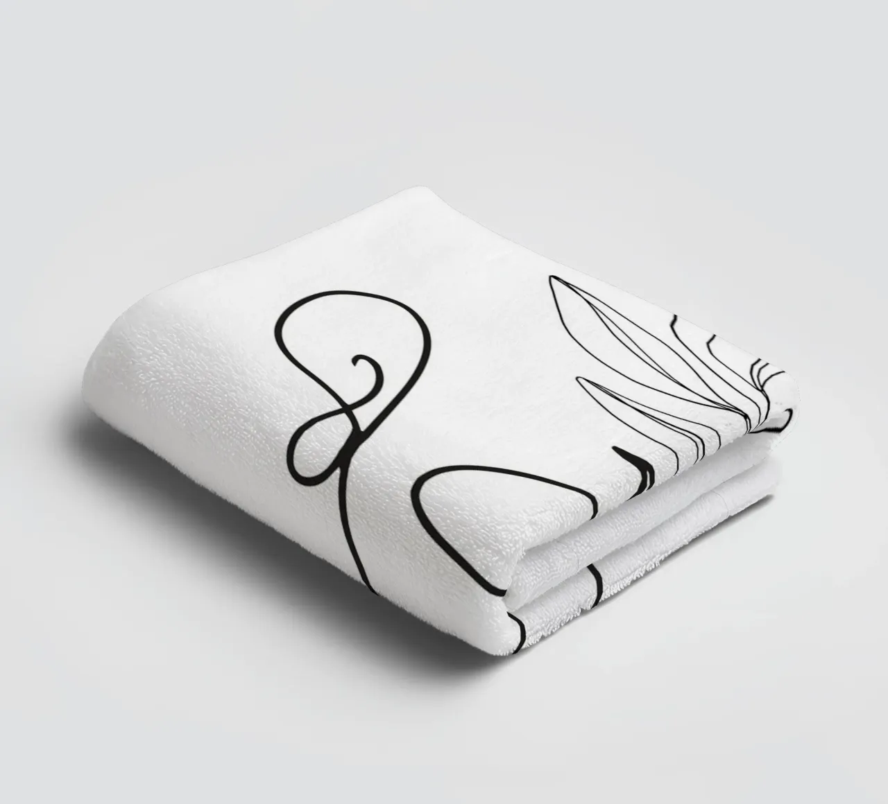 Volto astratto - Illustrazione lineare asciugamano da bagno da Whole©