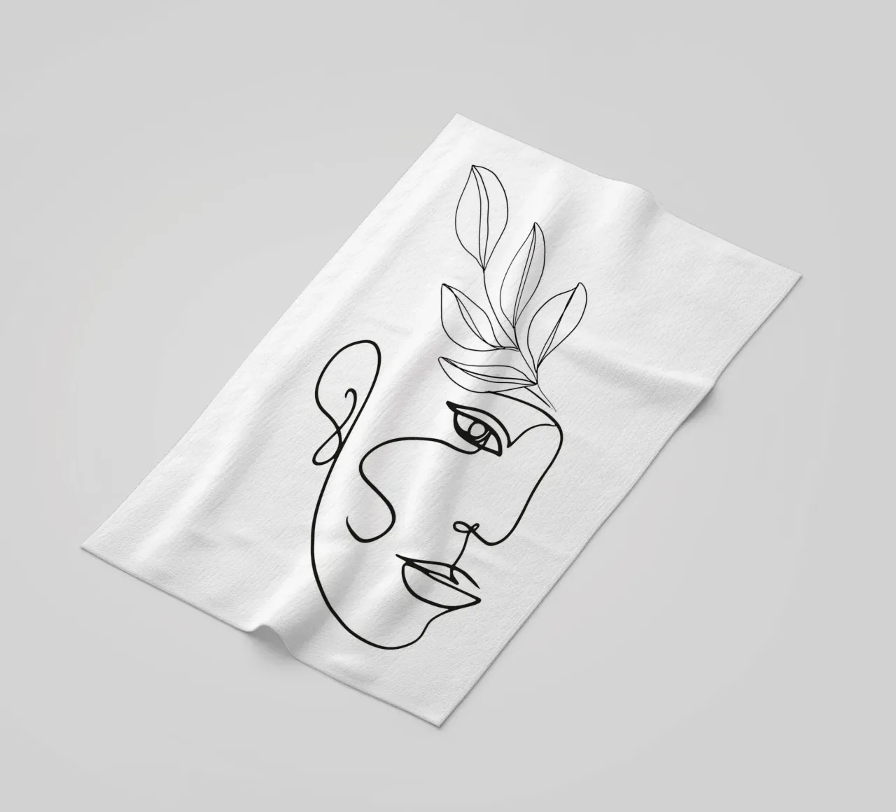 Volto astratto - Illustrazione lineare telo mare da Whole©