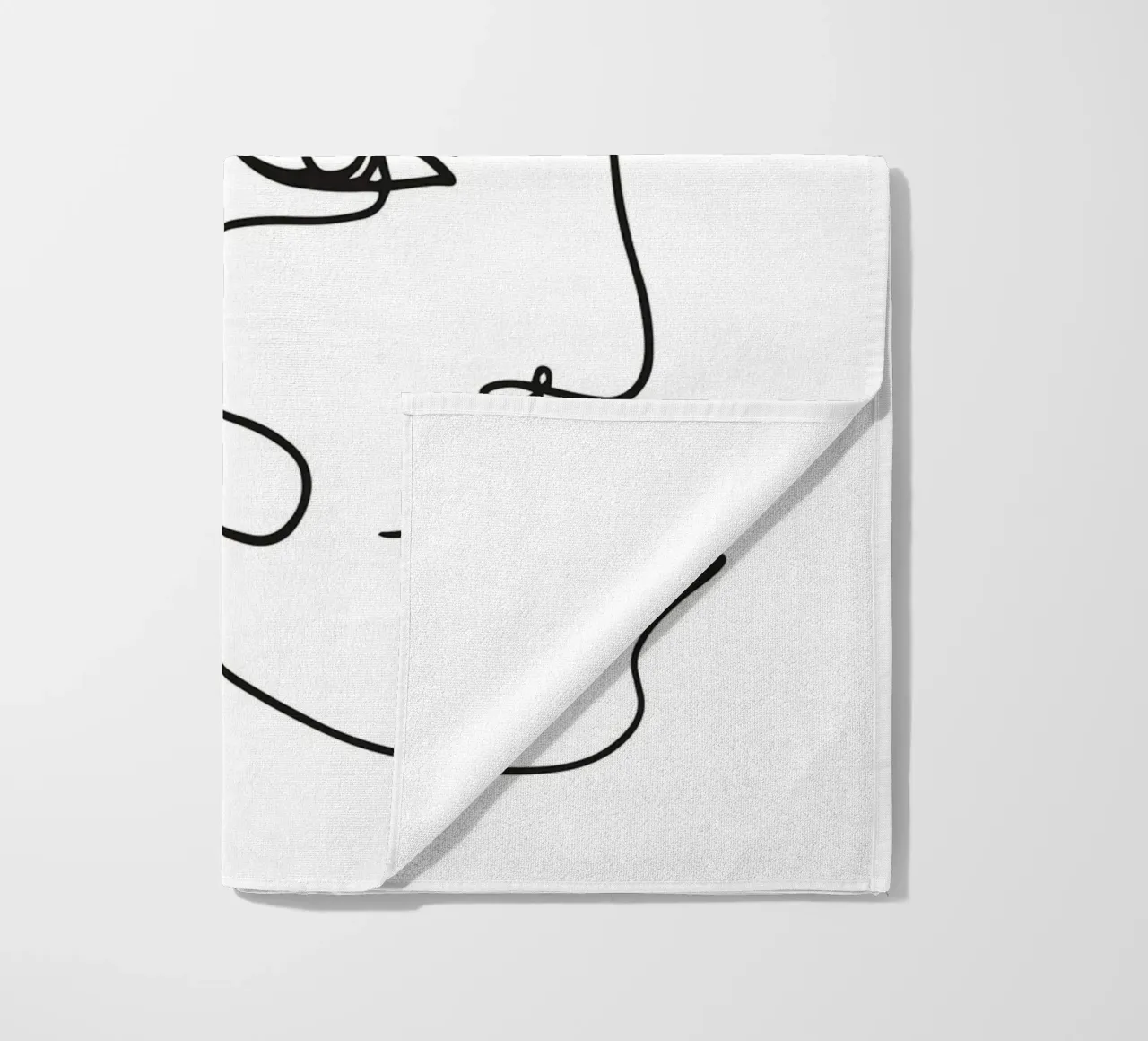 Volto astratto - Illustrazione lineare telo mare da Whole©