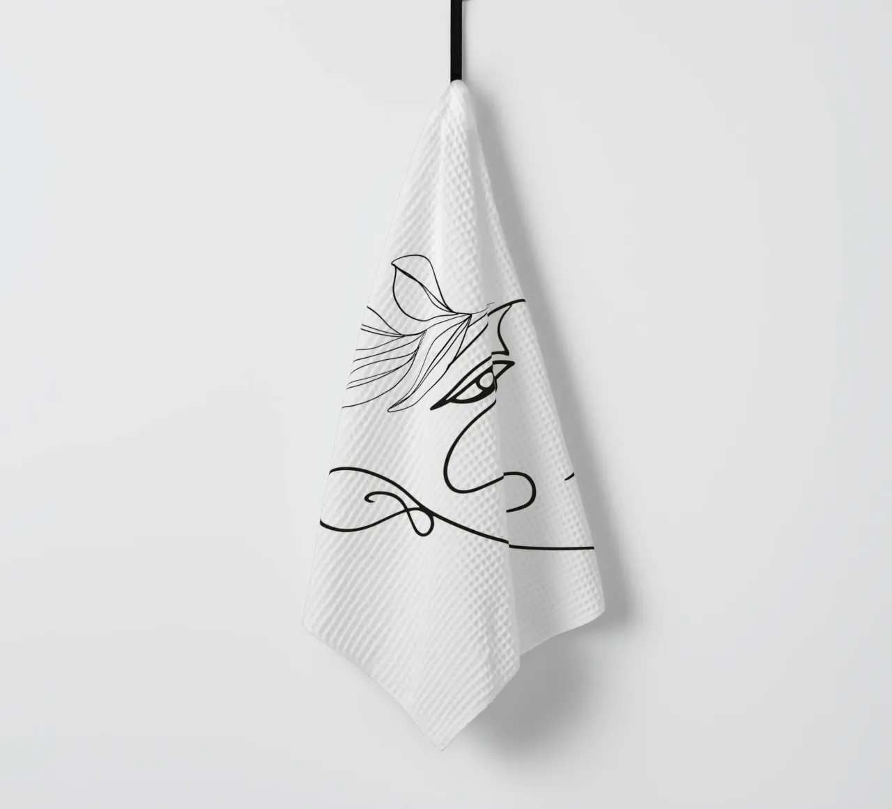 Volto astratto - Illustrazione lineare canovaccio da cucina da Whole©