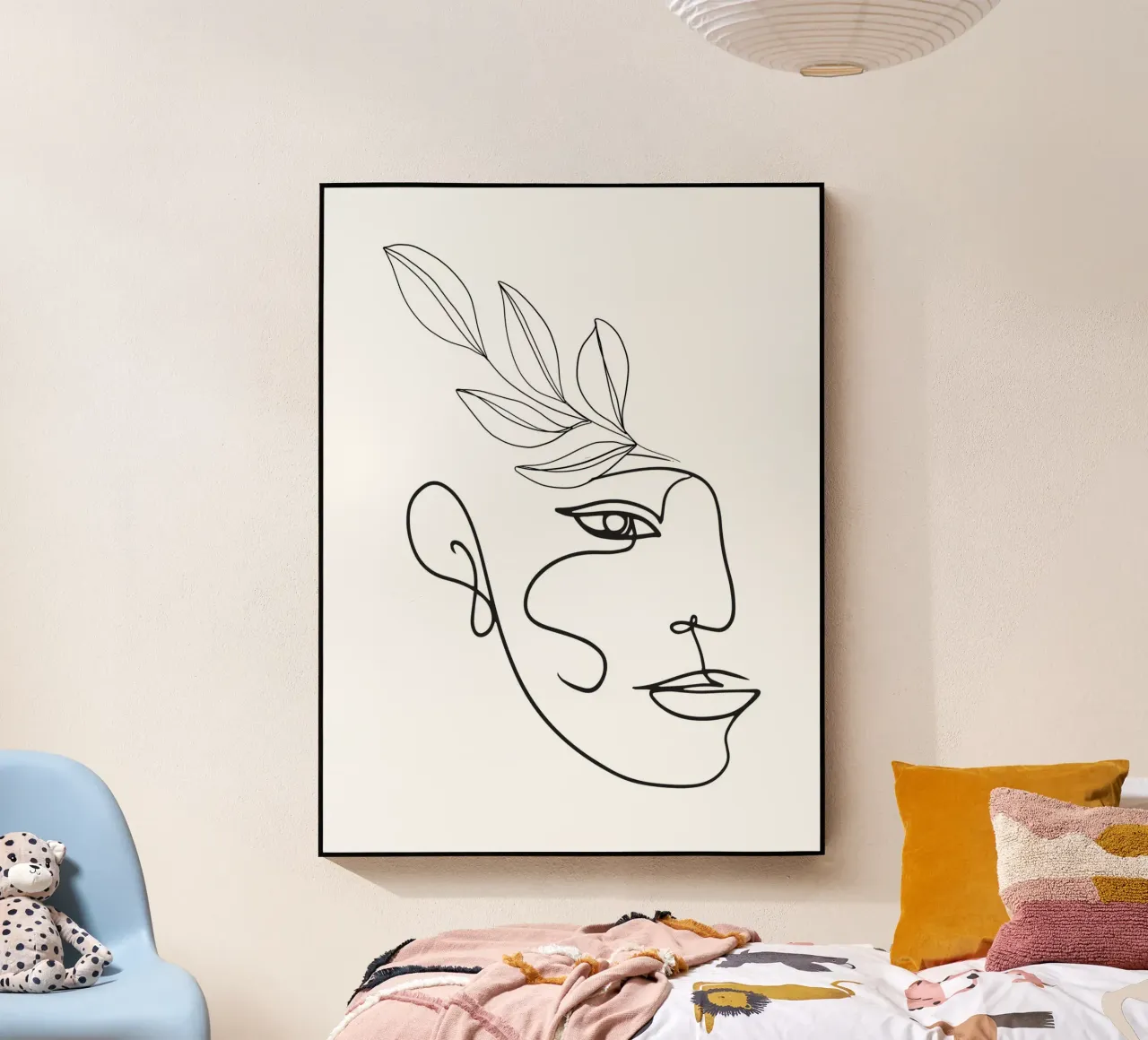 Abstract Face - Line Art Illustration acrylic glass by Whole©