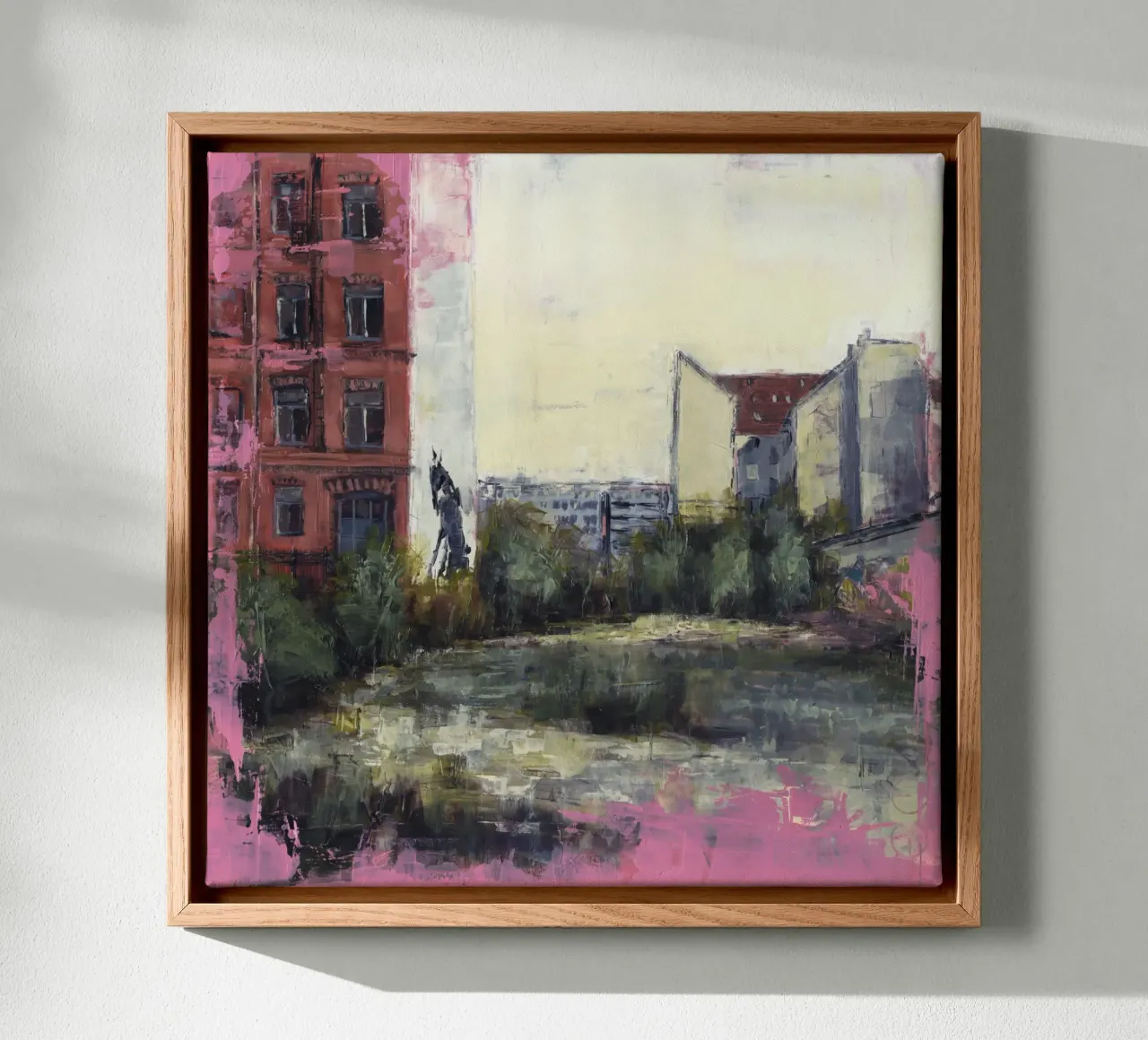 "BERLIN_21_03" - Vista sulla città di Berlino centro tela con Cornice a cassetta da Eduard Warkentin Art