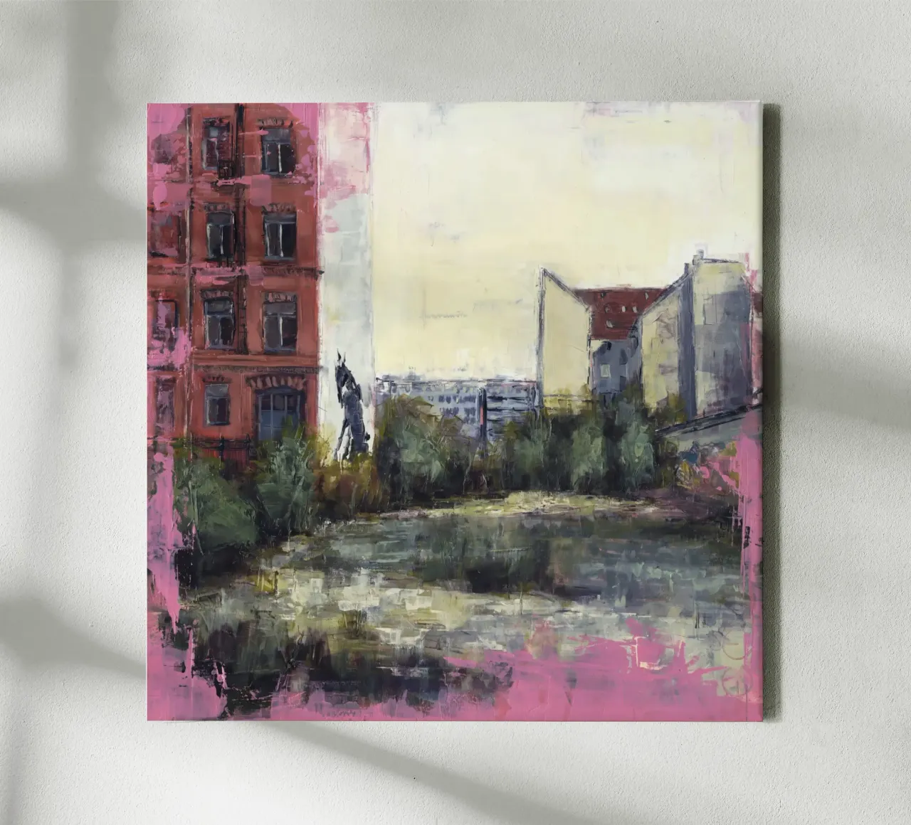 "BERLIN_21_03" - Vista sulla città di Berlino centro tela con Cornice a cassetta da Eduard Warkentin Art