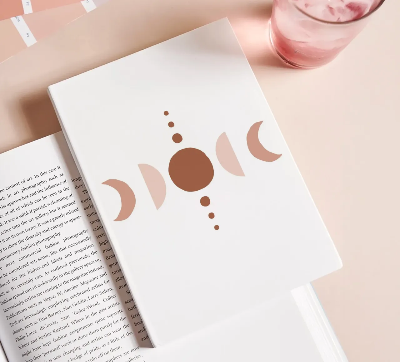 Moon phase design - Boho minimalism notebook by Whole©