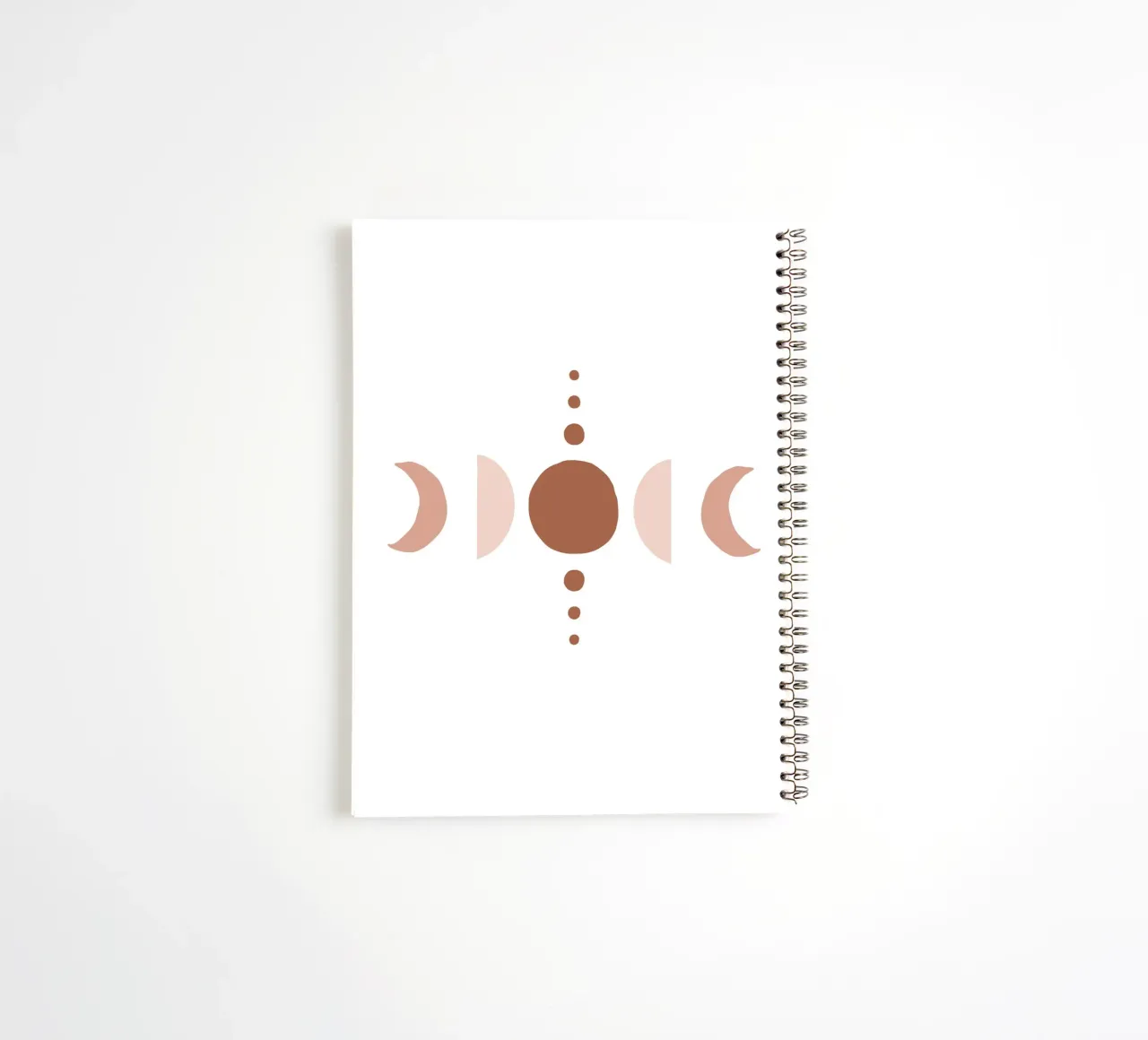 Moon phase design - Boho minimalism spiral notebook by Whole©