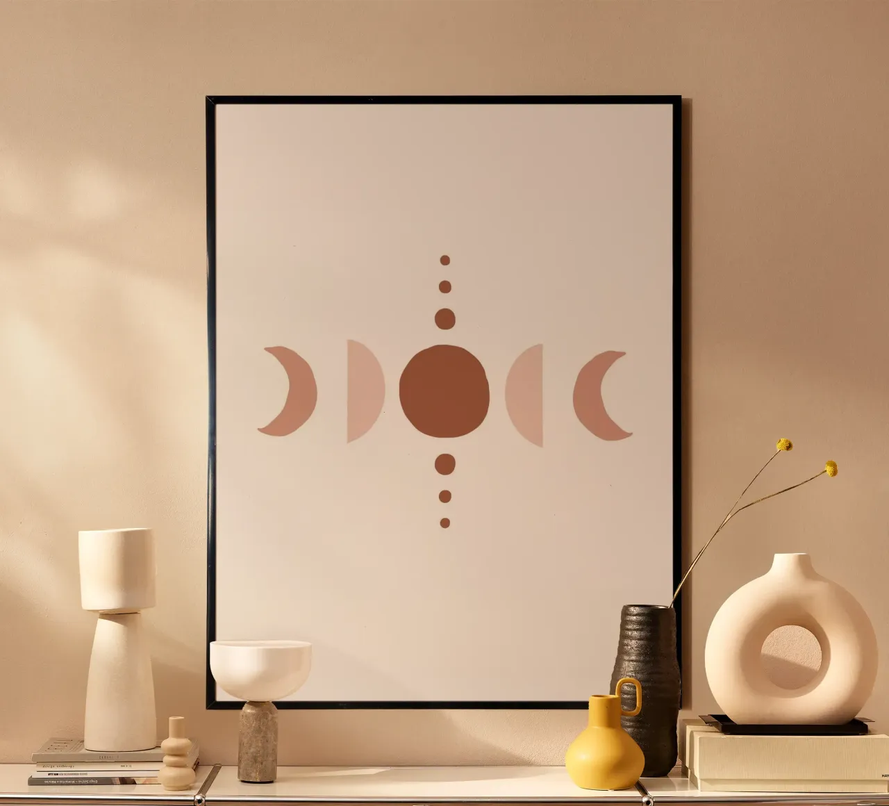 Design des phases de la lune - minimalisme boho hahnemühle de Whole©