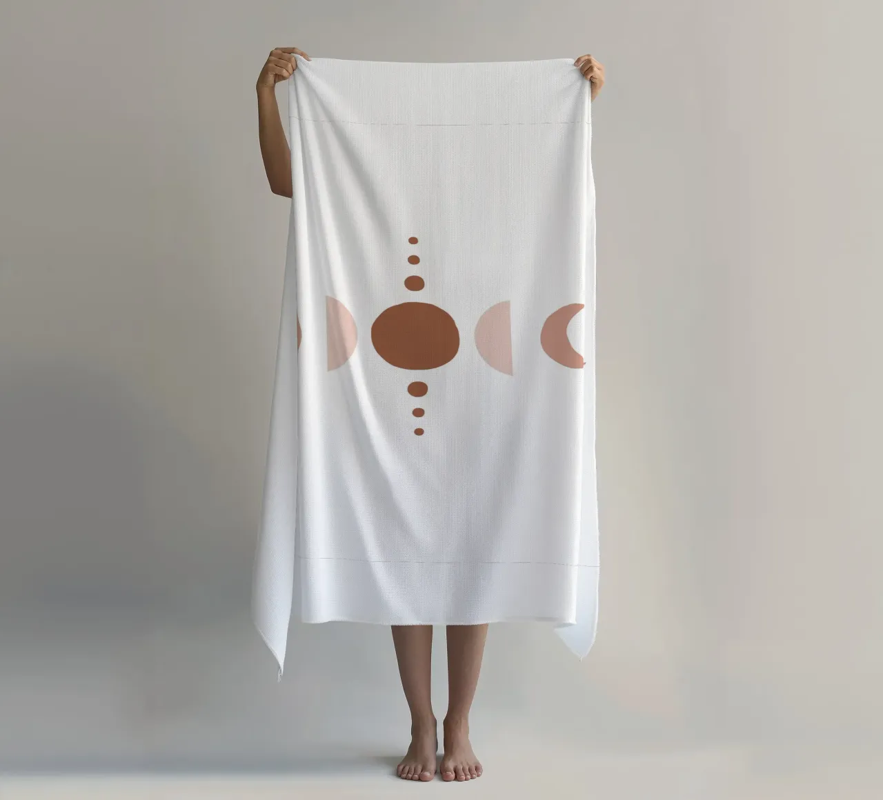 Moon phase design - Boho minimalism beach towel by Whole©