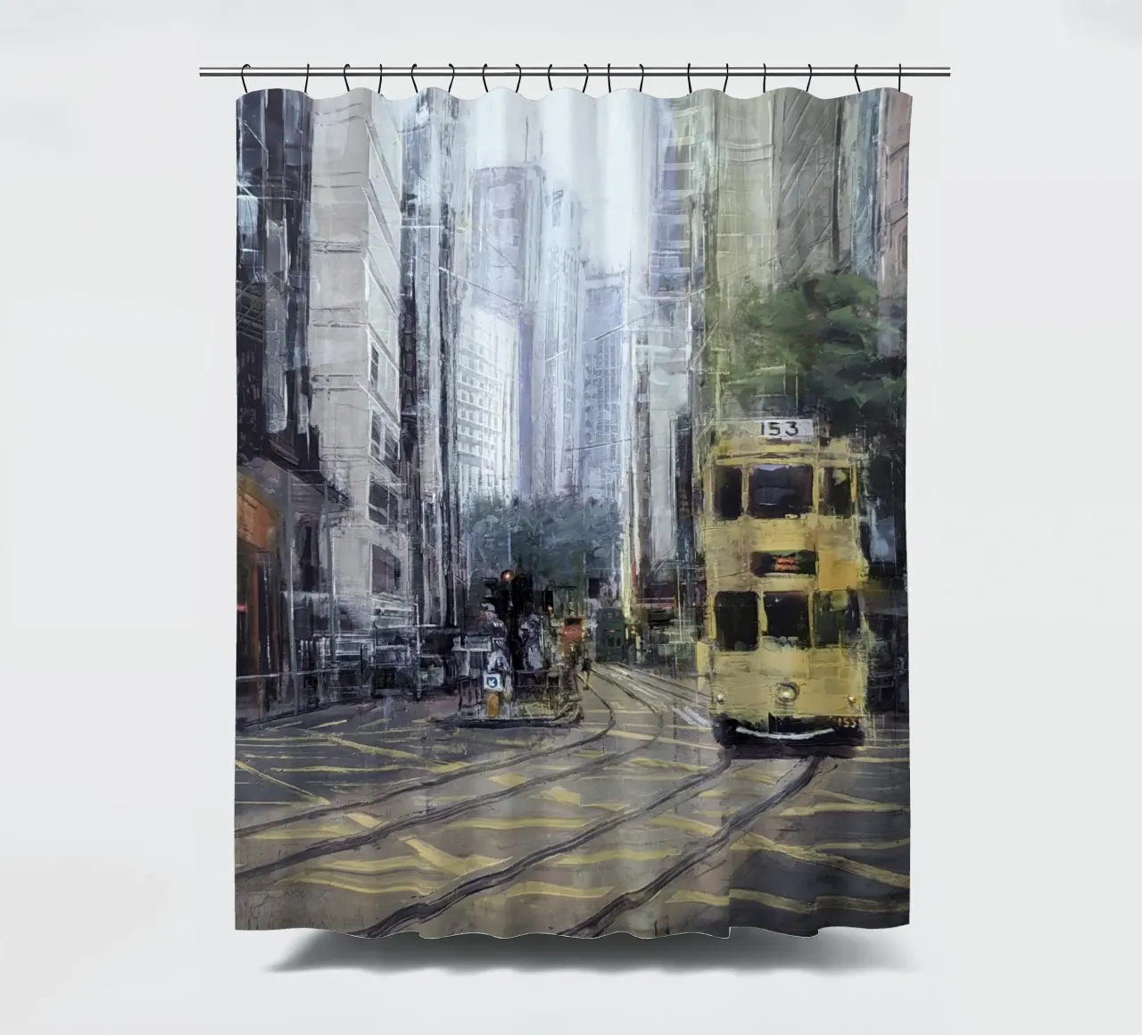 "HONG_KONG_24_02" - Vista sulla città tenda da doccia da Eduard Warkentin Art