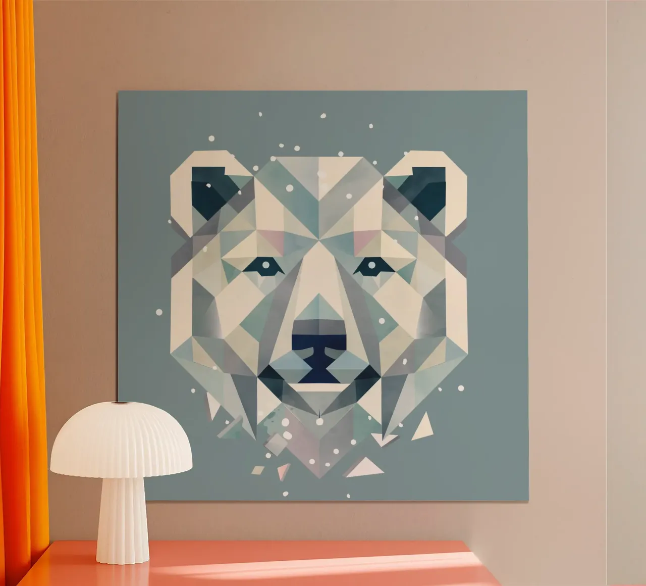 Orso polare geometrico - Potente eleganza del nord poster con telaio in plastica da namosh
