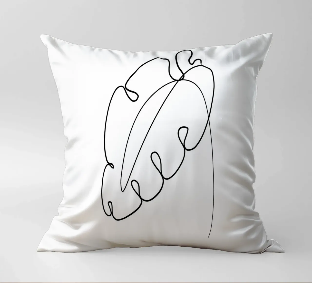 Foglia minimalista - Line Art Design cuscino da Whole©