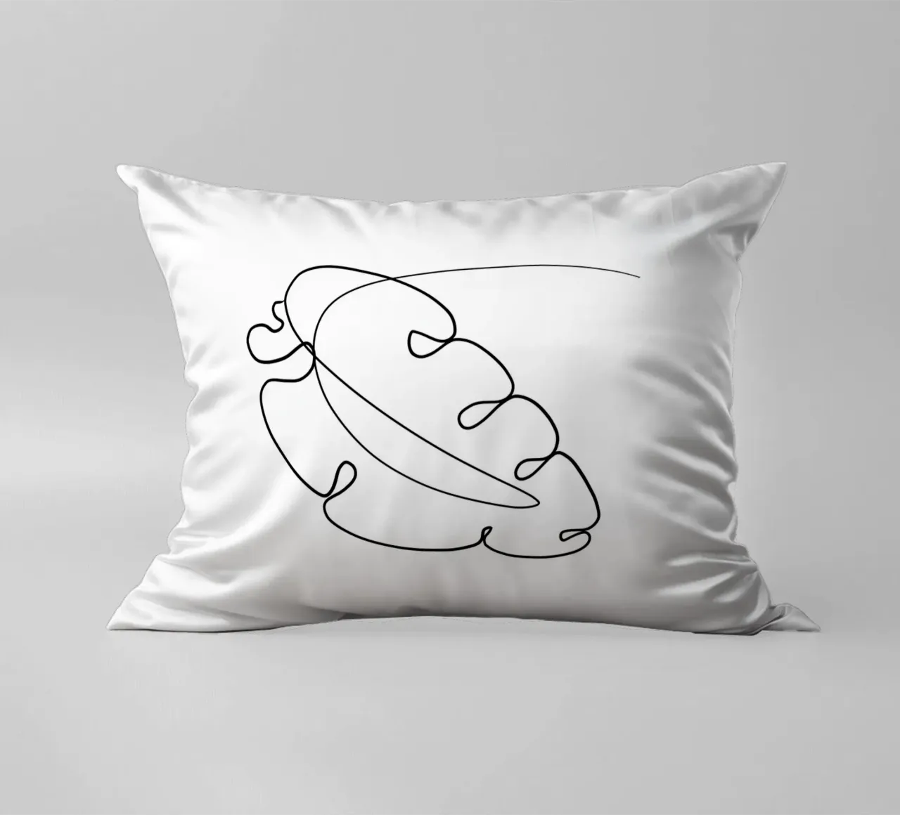 Foglia minimalista - Line Art Design cuscino da Whole©