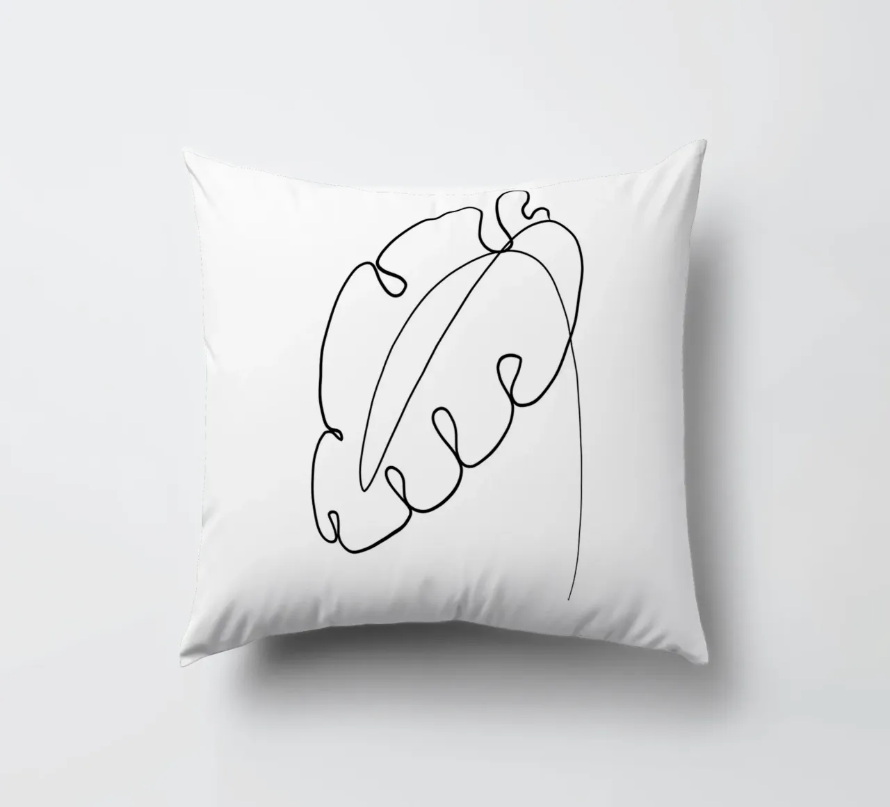 Foglia minimalista - Line Art Design cuscino da Whole©