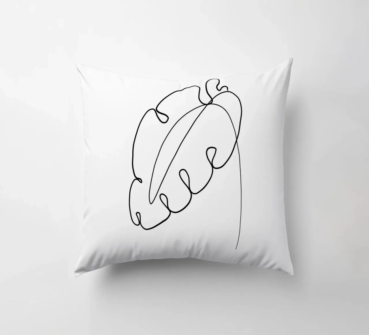 Foglia minimalista - Line Art Design cuscino da Whole©