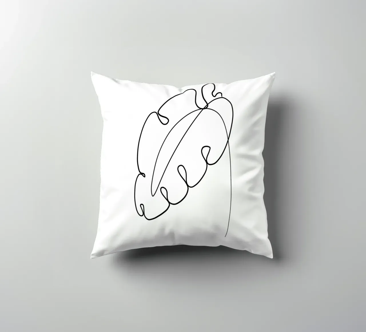 Foglia minimalista - Line Art Design cuscino da Whole©