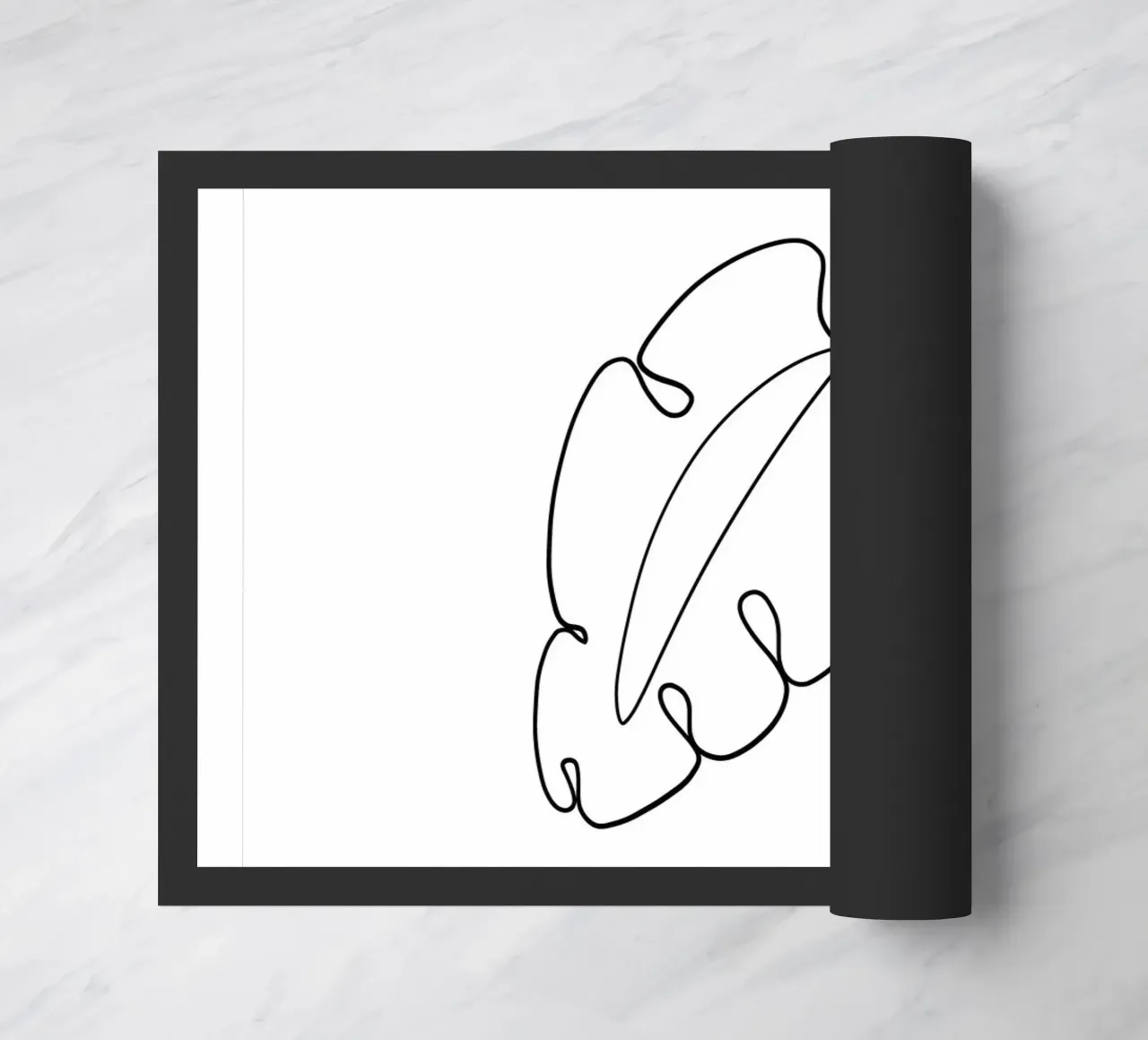 Foglia minimalista - Line Art Design zerbino da Whole©