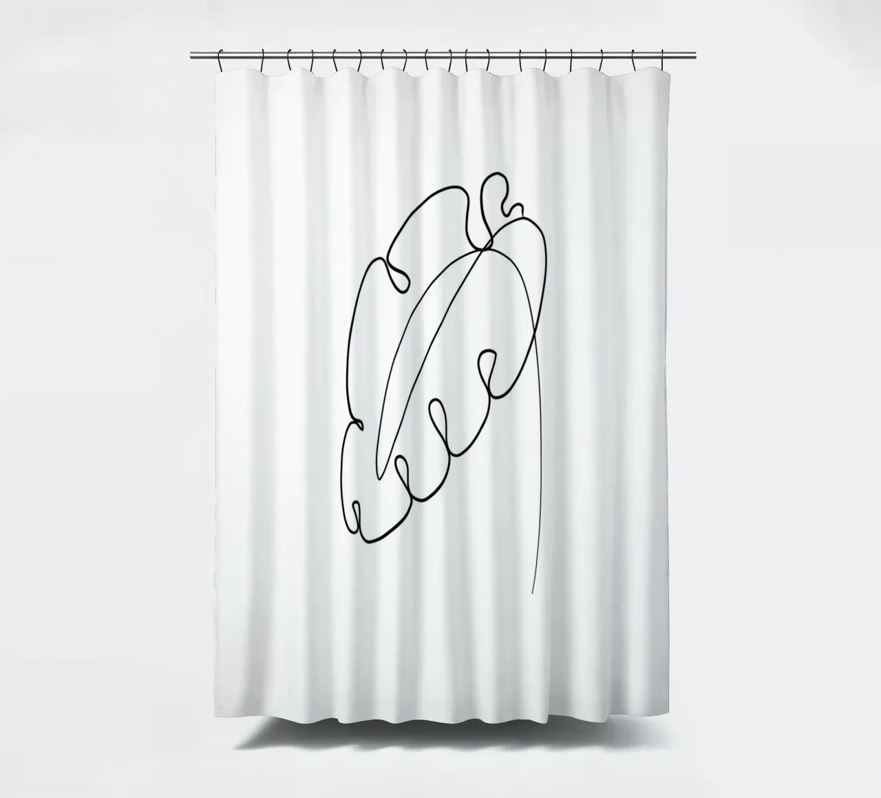 Foglia minimalista - Line Art Design tenda da doccia da Whole©
