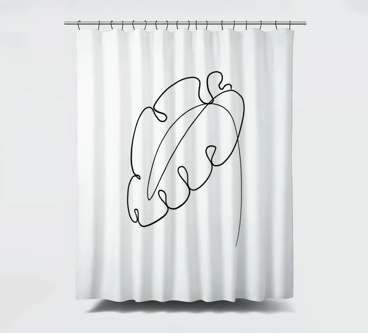 Foglia minimalista - Line Art Design tenda da doccia da Whole©