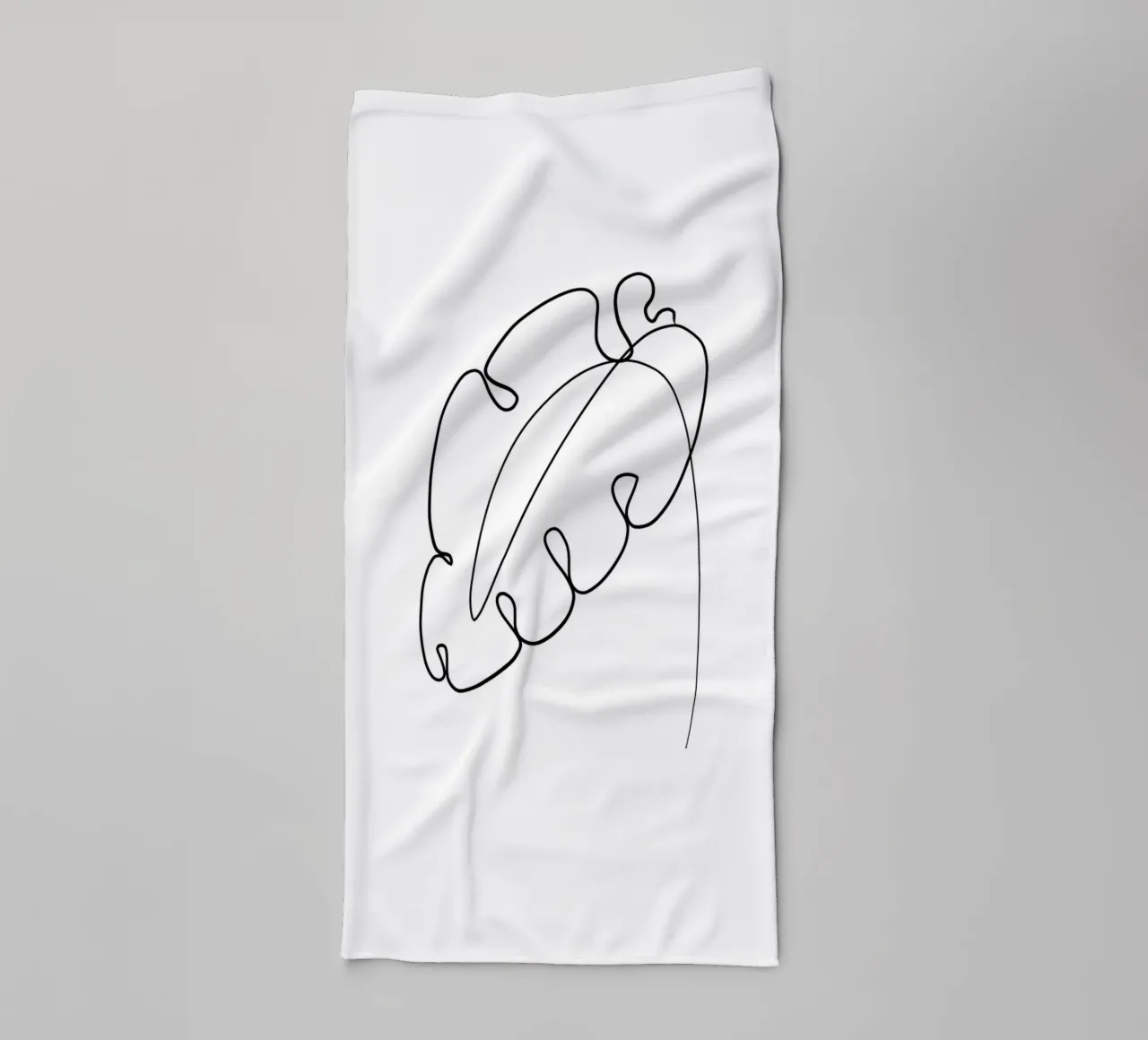 Minimalist leaf - Line Art Design towel by Whole©