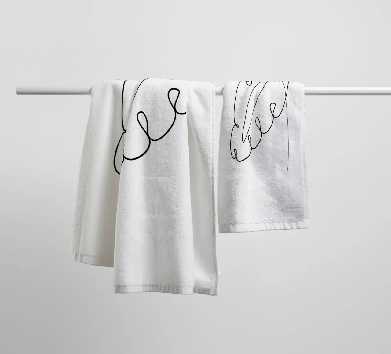 Minimalist leaf - Line Art Design towel by Whole©