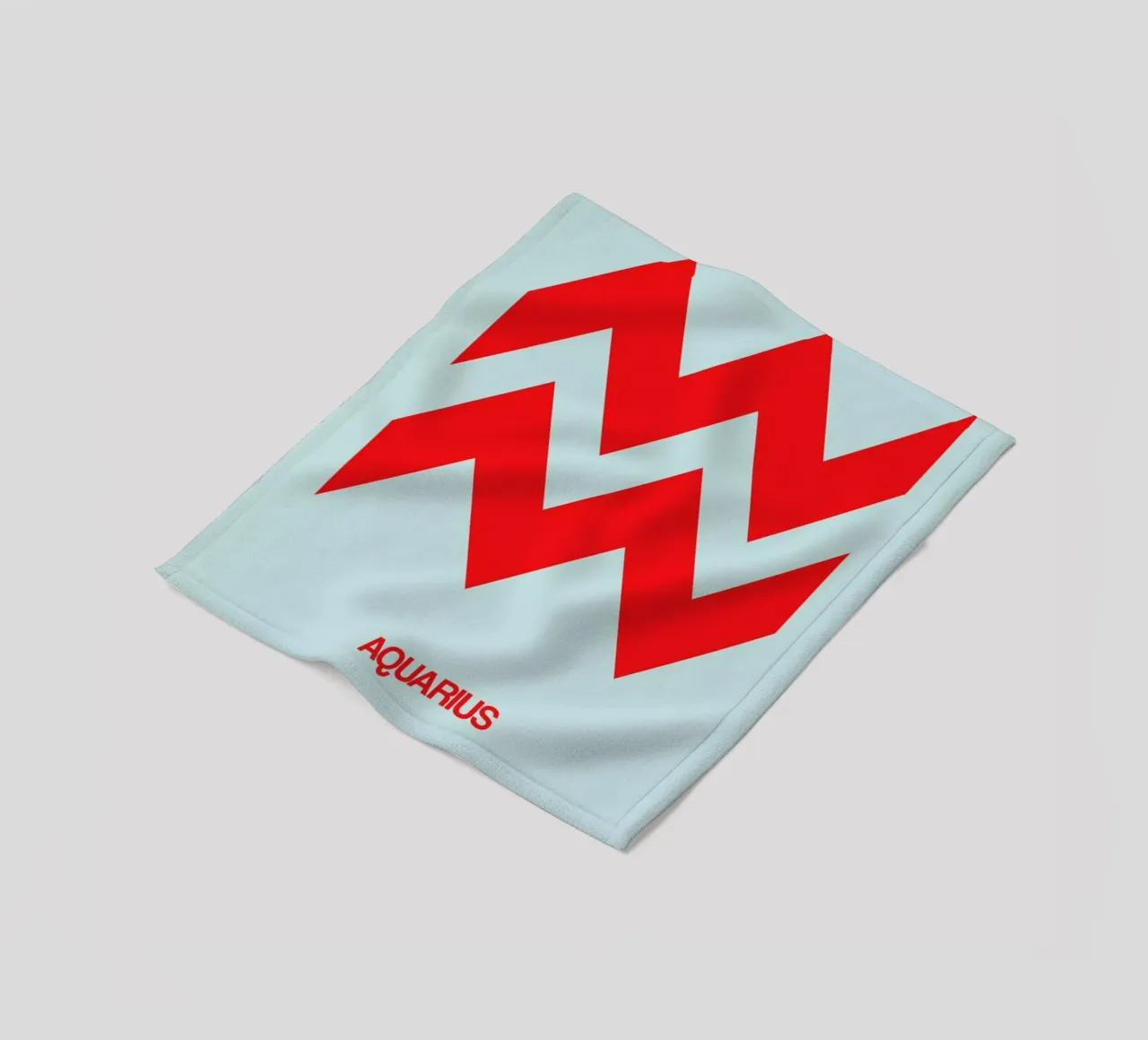 Aquarius Zodiac Sign Red coperta in pile da Naxart