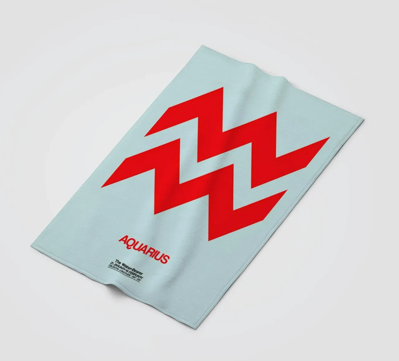Aquarius Zodiac Sign Red coperta in pile da Naxart