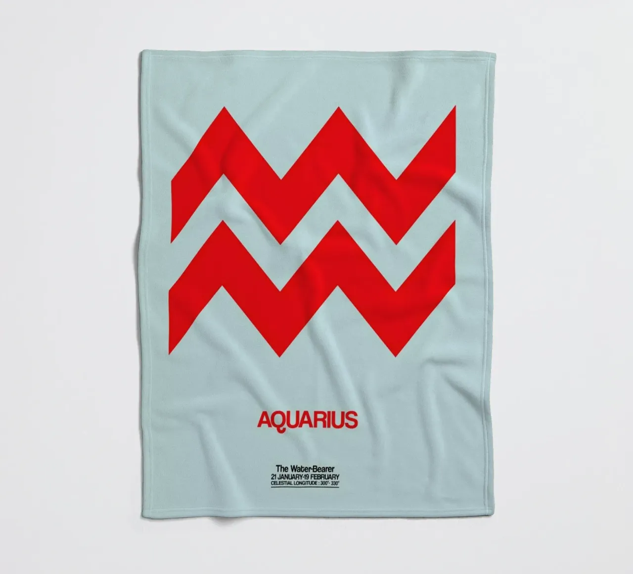 Aquarius Zodiac Sign Red coperta in pile da Naxart