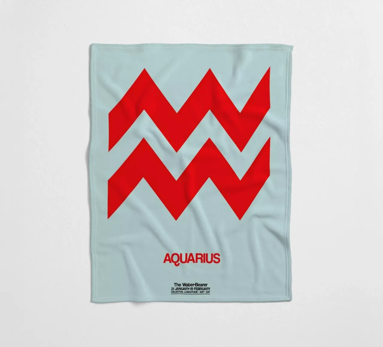 Aquarius Zodiac Sign Red coperta in pile da Naxart
