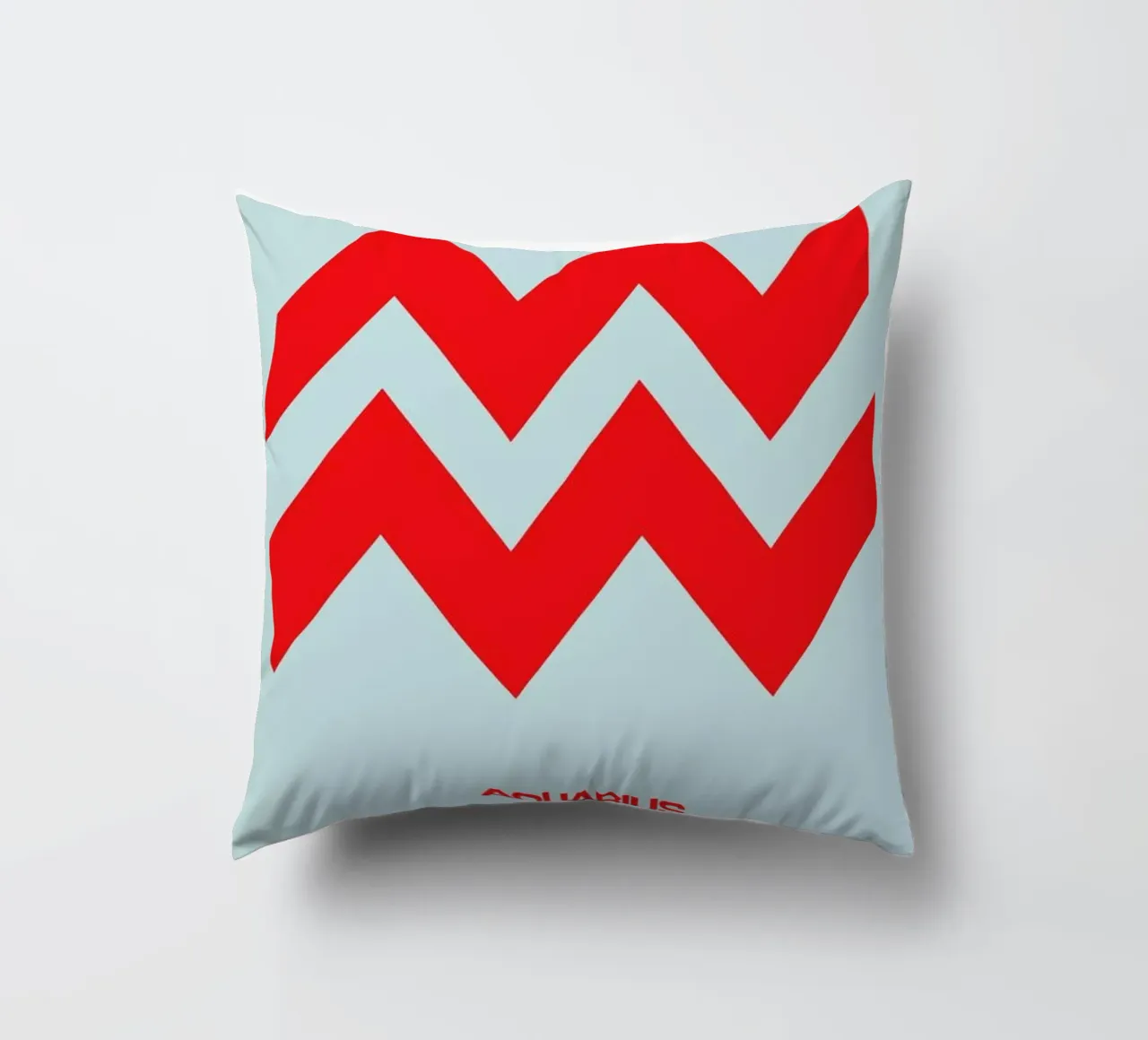 Aquarius Zodiac Sign Red cuscino da Naxart