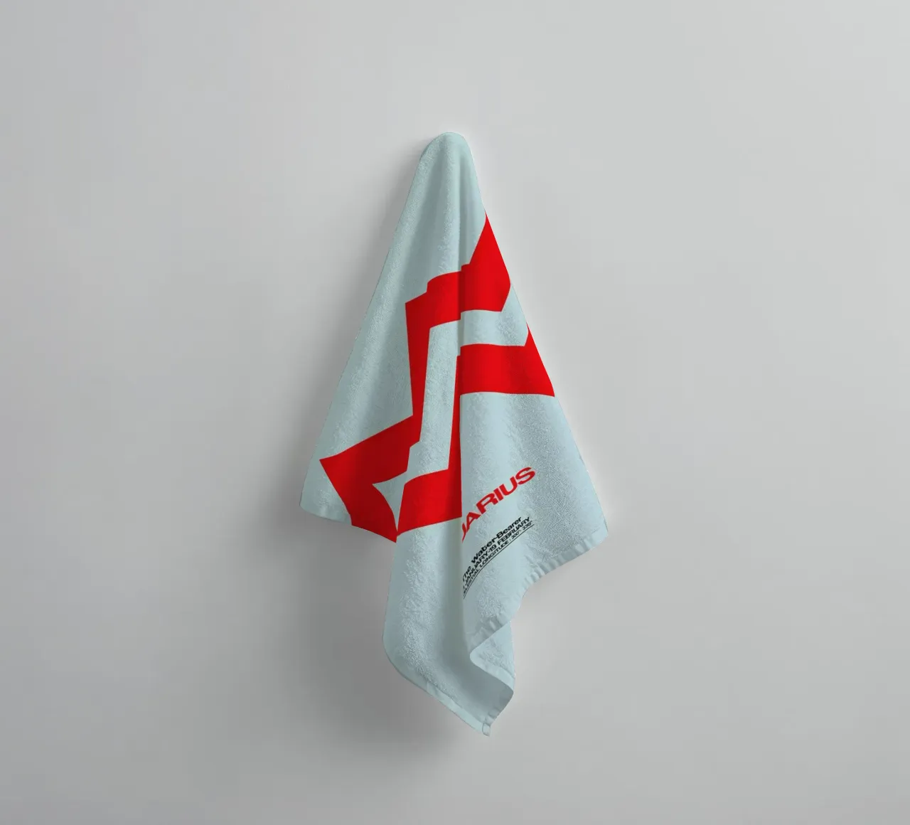 Aquarius Zodiac Sign Red asciugamano da bagno da Naxart