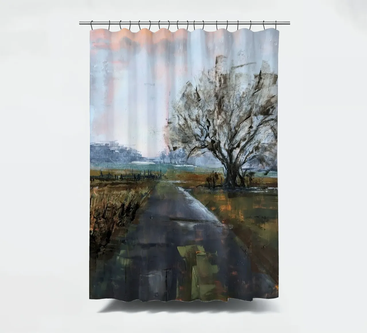 "Da nessuna parte 01" tenda da doccia da Eduard Warkentin Art