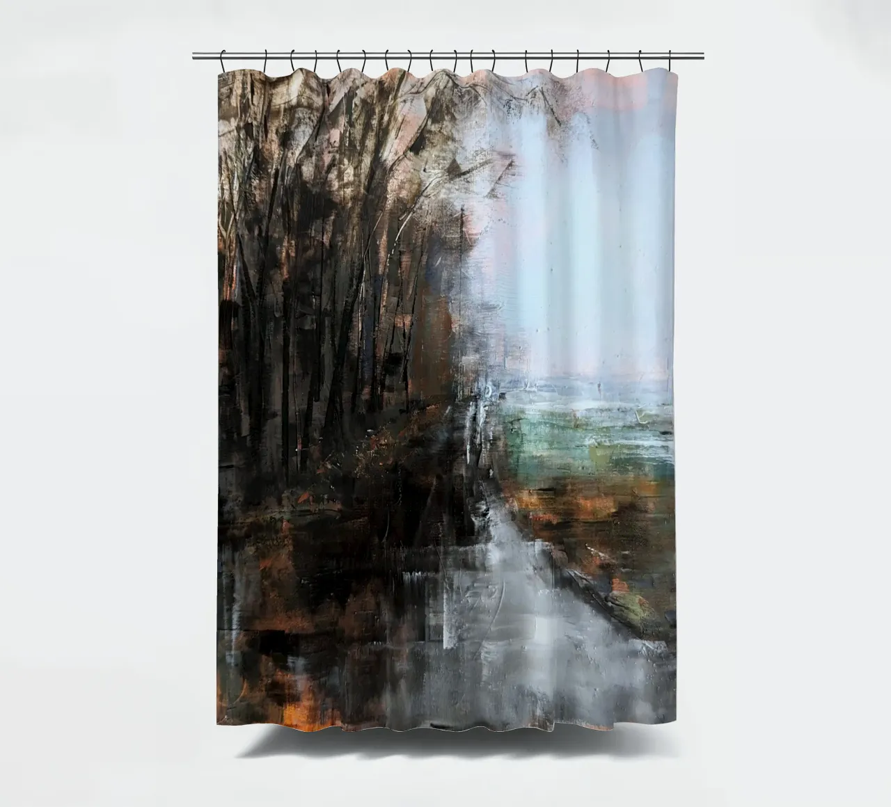 "Da nessuna parte 02" tenda da doccia da Eduard Warkentin Art