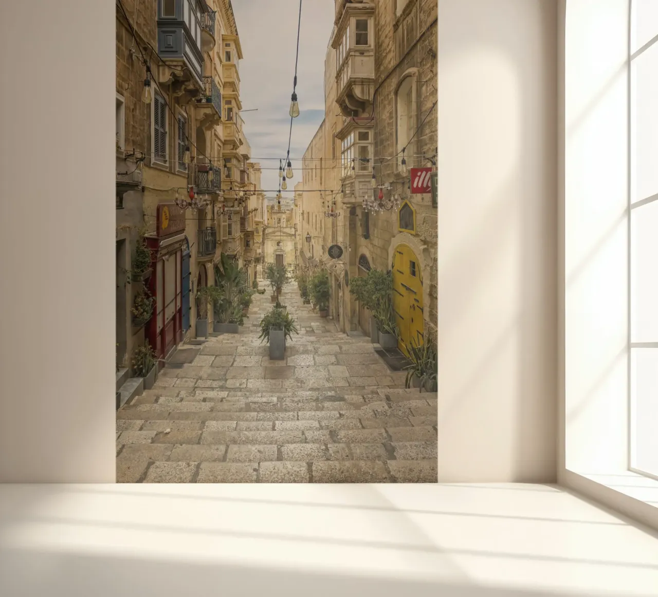 Street view Valetta Malta photo wallpaper by Curious Collections by Marielle Leenders