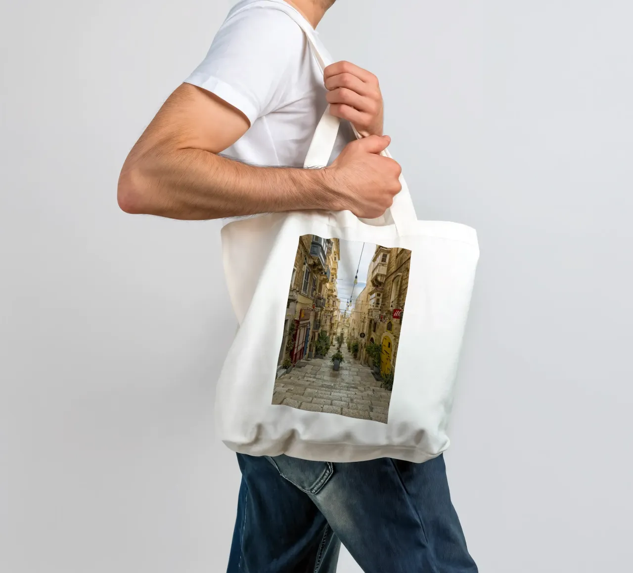 Street view Valetta Malta tote bag by Curious Collections by Marielle Leenders
