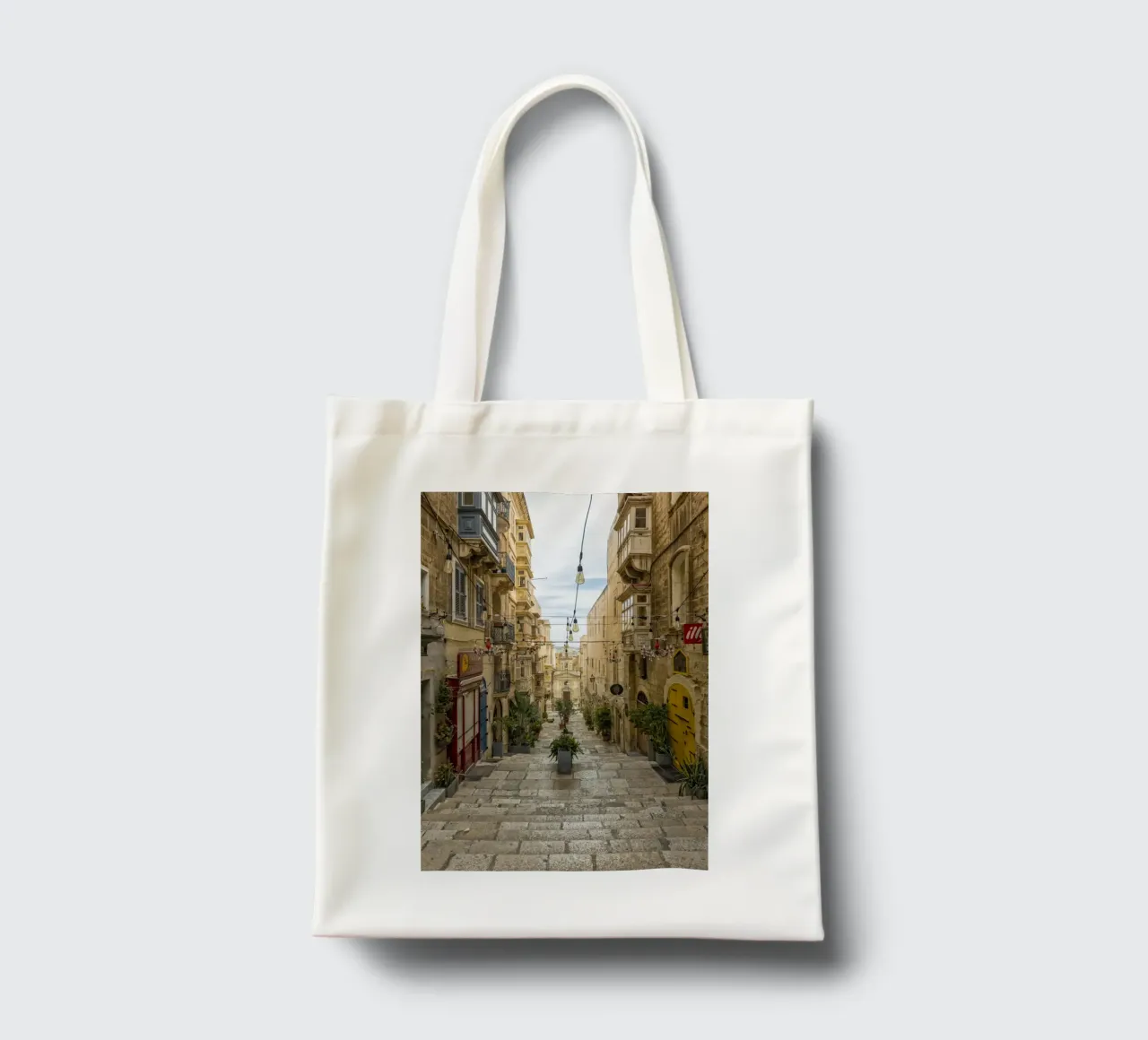 Street view Valetta Malta tote bag by Curious Collections by Marielle Leenders